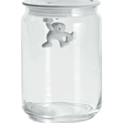 Alessi Gianni a Little Man Holding on Tight Voorraadpot AMDR05 W, 0,9L wit