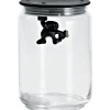 Alessi Gianni a Little Man Holding on Tight Voorraadpot AMDR05 B, 0,9L zwart