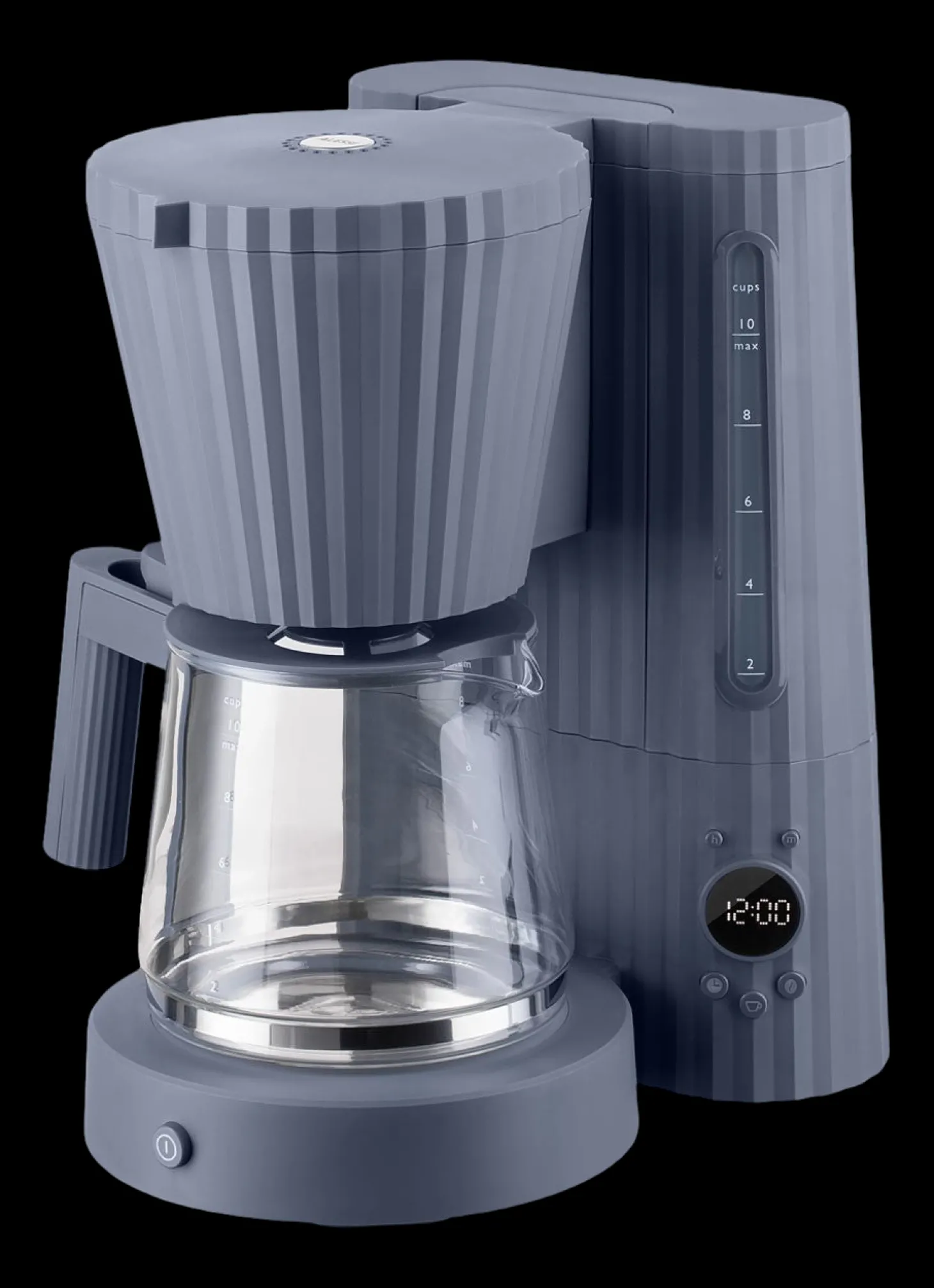 Alessi Plissé Filterkoffiemachine, 1,5L grijs