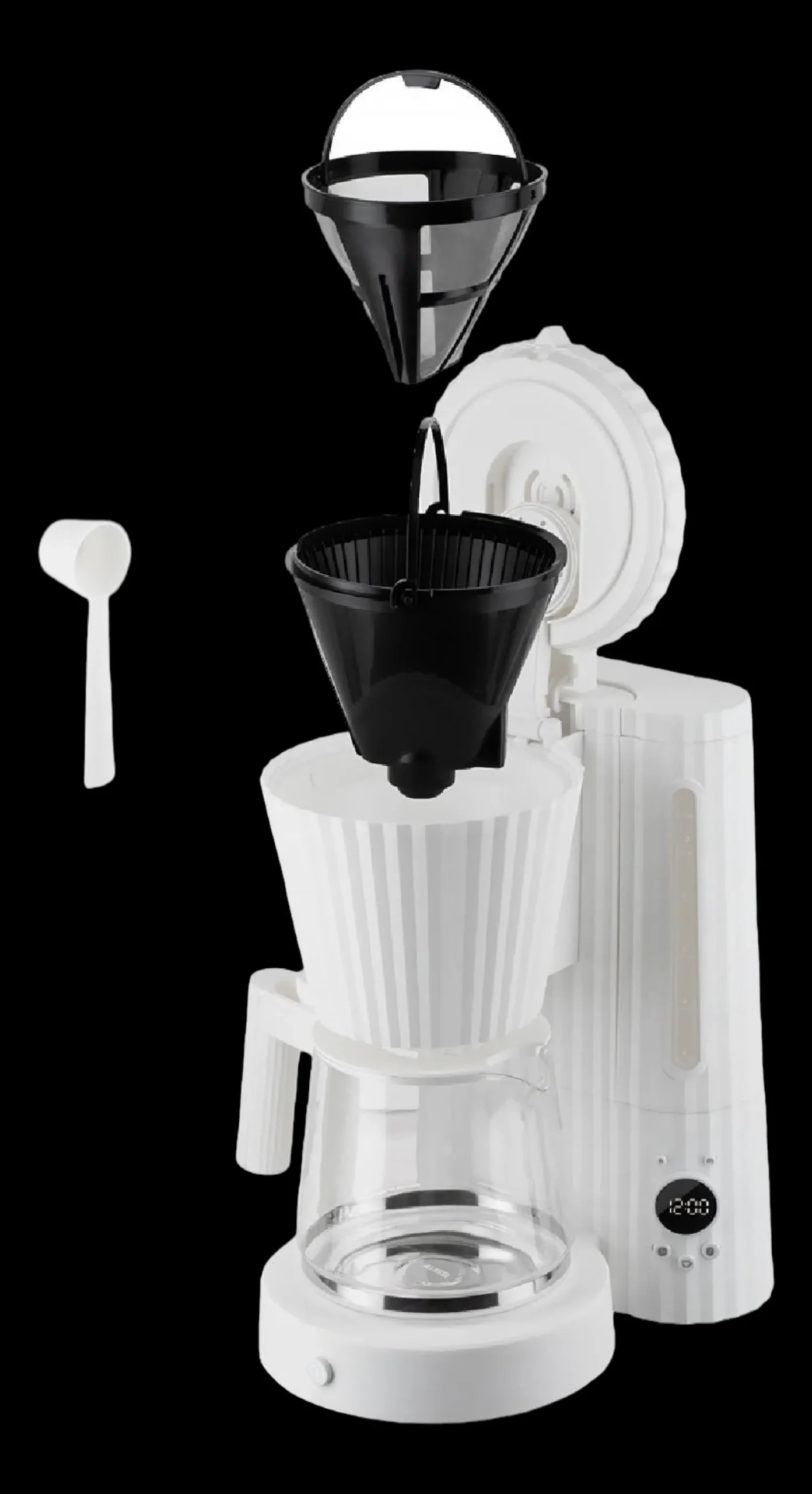 Alessi Plissé Filterkoffiemachine, 1,5L grijs