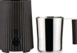 Alessi Plissé Melkopschuimer, zwart