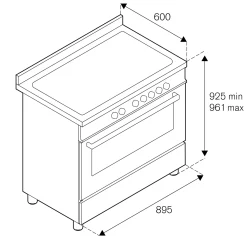 Bertazzoni Professional Serie PRO95I1ECAT Inductiefornuis, 90cm antraciet