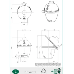 Big Green Egg Large Houtskoolbarbecue met IntEGGrated Nest en Handler