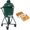 Big Green Egg Medium Houtskoolbarbecue met IntEGGrated Nest, Handler en Acacia EGG Mates