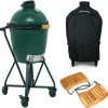Big Green Egg Medium Houtskoolbarbecue met IntEGGrated Nest, Handler, Acacia EGG Mates en Hoes