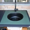 Big Green Egg Modular Nest System Inzetplank met Kraan- en Wasbakuitsparing Dekton Feroe groen