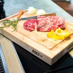 Boos Blocks Chop 'n Slice Snijplank met Sapgeul, 31x20x2,5cm esdoornhout