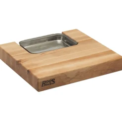Boos Blocks Prepmaster Snijplank met Sapgeul en Opvangbak, 38x35x6cm esdoornhout