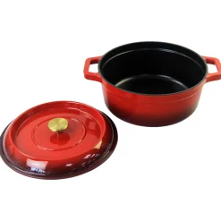Braadpan Gietijzer, 28cm rood