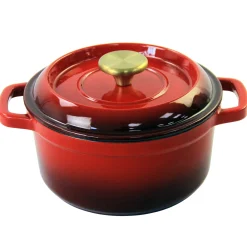Braadpan Gietijzer, 20cm rood