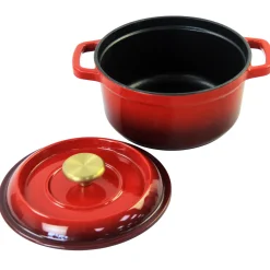 Braadpan Gietijzer, 20cm rood