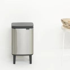 Brabantia Bo Hi Afvalemmer, 4L mat staal