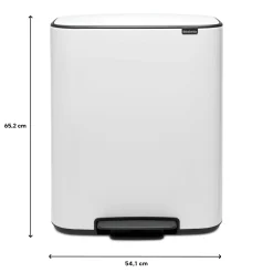 Brabantia Bo Pedaalemmer, 60L wit