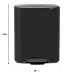 Brabantia Bo Pedaalemmer, 2 x 30L mat zwart