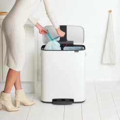 Brabantia Bo Pedaalemmer, 2 x 30L wit