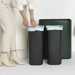 Brabantia Bo Touch Bin Afvalemmer, 2x30L groen