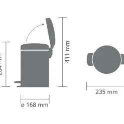 Brabantia NewIcon Pedaalemmer, 3L jade groen