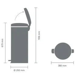 Brabantia NewIcon Pedaalemmer, 30L beige