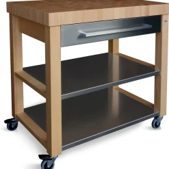 Butler Keukentrolley M-900, rvs/hout