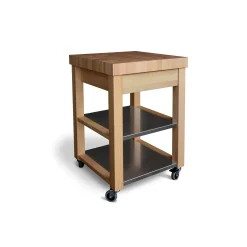 Butler Keukentrolley M-600, RVS/hout