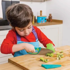 Chefclub Kids Kindermes met Vingerbeschermer, groen