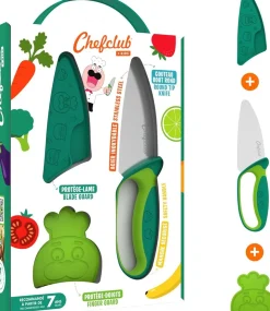Chefclub Kids Kindermes met Vingerbeschermer, groen