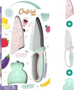 Chefclub Kids Kindermes met Vingerbeschermer, pastel