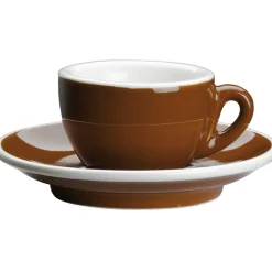 Cilio Roma Espressokop met Schotel, 0,05L bruin