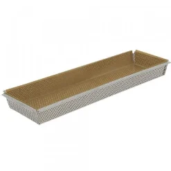De Buyer Taartvorm Geperforeerd met Uitneembare Bodem Rechthoekig 3212.35, 35x10cm