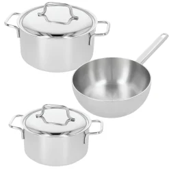 Demeyere Apollo 7 Pannenset met Sauteuse en RVS Deksels, 3-delig