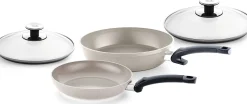 Fissler Ceratal Koekenpannenset met Glasdeksels, Comfort 28cm + Classic 24cm