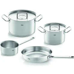 Fissler Original-Profi Collection Pannenset met Steelpan, Koekenpan en RVS Deksels, 4-delig