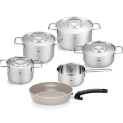 Fissler Pure Collection Pannenset met Steelpan, Ceratal Koekenpan en RVS Deksels, 6-delig