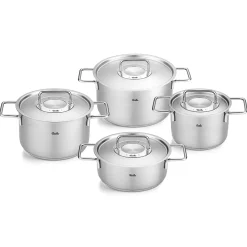Fissler Pure Collection Pannenset met RVS Deksels, 4-delig