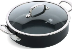 Greenpan Barcelona Pro Hapjespan met Glasdeksel, 30cm