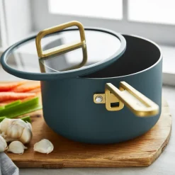 Greenpan Stanley Tucci Steelpan met Glasdeksel, 20cm pine green
