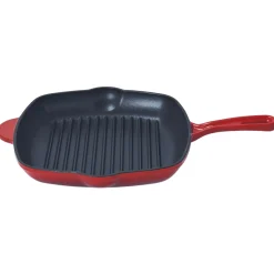 Grillpan Gietijzer, 26x26cm rood