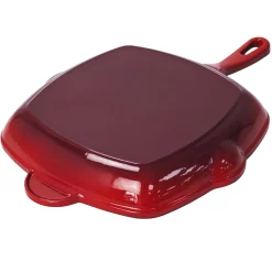 Grillpan Gietijzer, 26x26cm rood