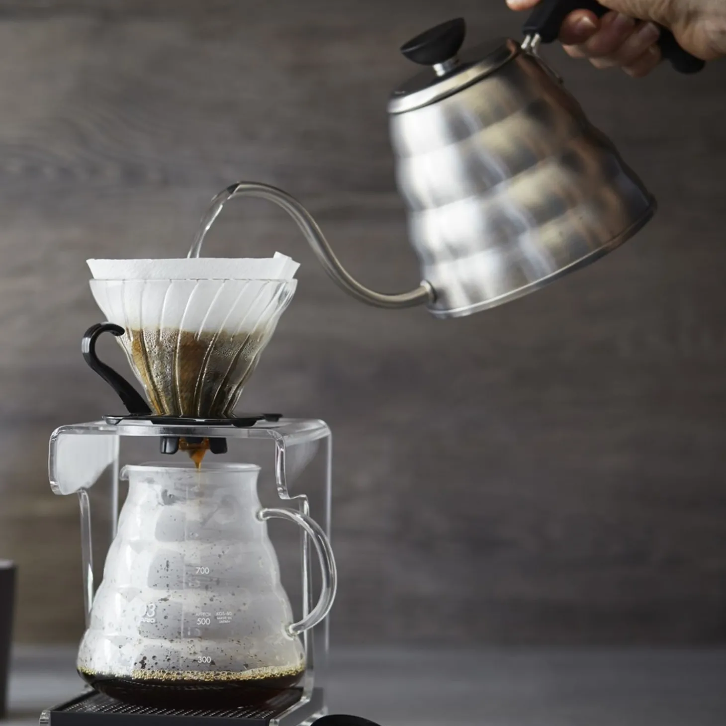 Hario V60 Dripper Filterhouder Kunststof VD-02T, maat 2 transparant