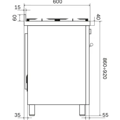 ILVE Professional Plus Inductiefornuis PDI096WE3/MG, 90cm grafiet mat