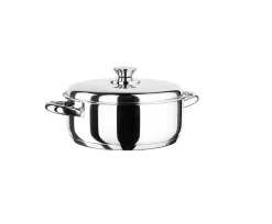 Inoxibar Ecco Lage Kookpan met RVS deksel, 14cm