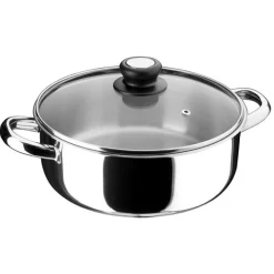 Inoxibar Forma Kookpan Laag met Glasdeksel, 20cm
