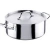 Inoxibar Professional Line Kookpan Laag met Deksel, 18cm