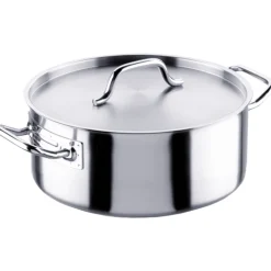 Inoxibar Professional Line Kookpan Laag met Deksel, 18cm