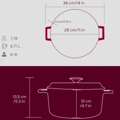 LAVA Premium Braadpan, 28cm aubergine