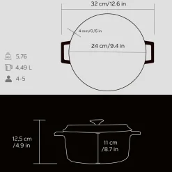 LAVA Premium Braadpan, 24cm zwart