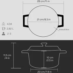 LAVA Premium Braadpan, 20cm zwart