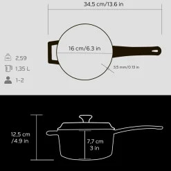 LAVA Premium Steelpan, 16cm zwart