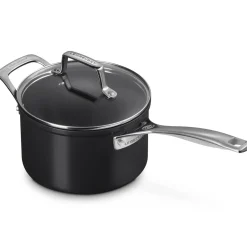 Le Creuset Essential Non-Stick Ceramic Steelpan met Glasdeksel, 18cm