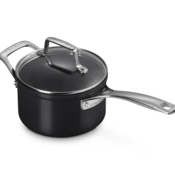 Le Creuset Essential Non-Stick Ceramic Steelpan met Glasdeksel, 16cm